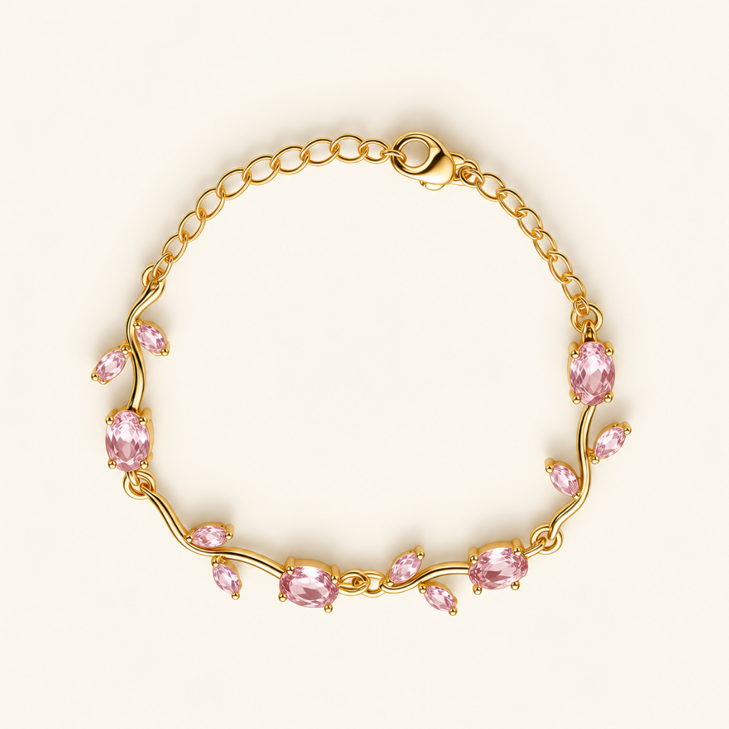 Blush Bloom Bracelet - 18k Gold ( Demi Fine )