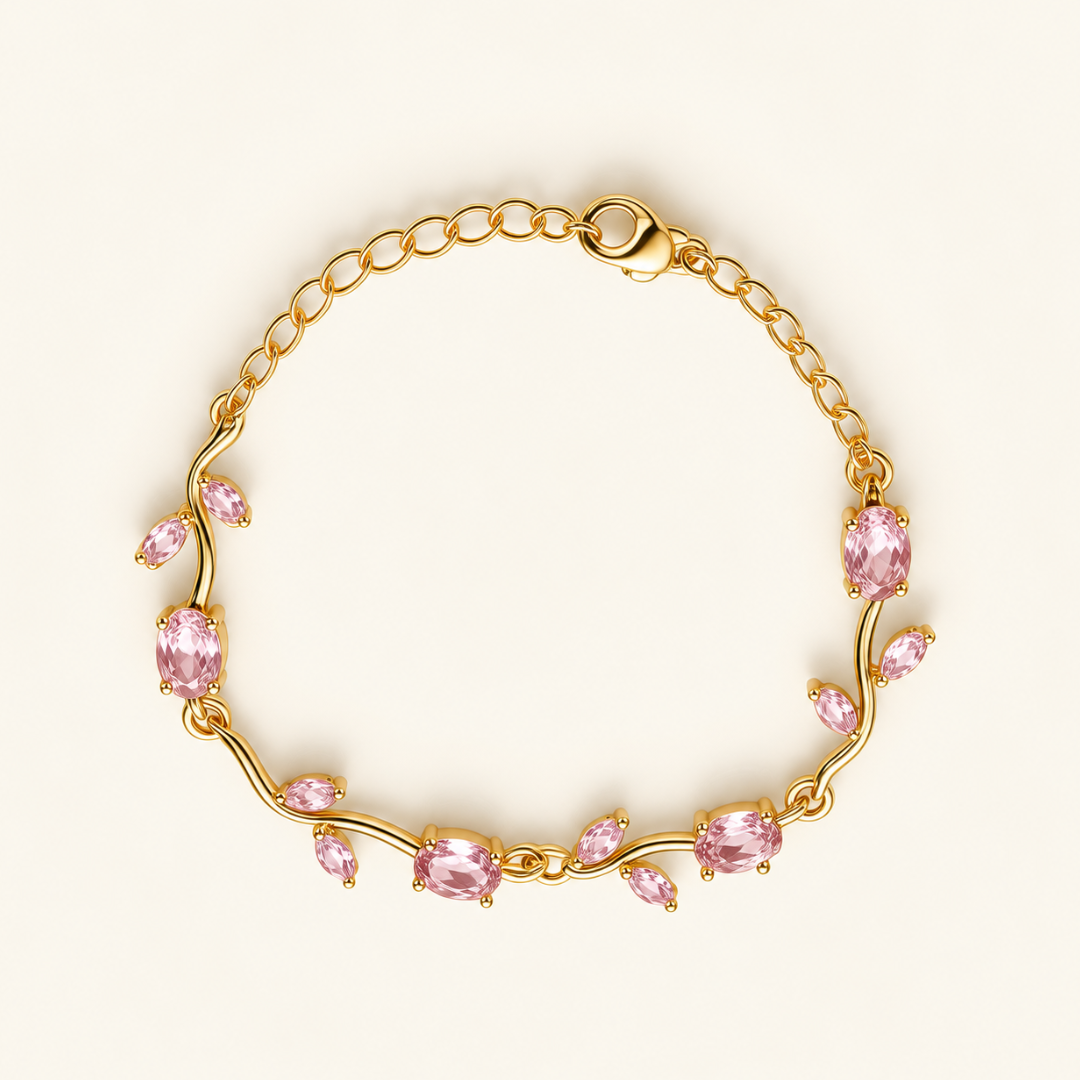Blush Bloom Bracelet - 18k Gold ( Demi Fine )