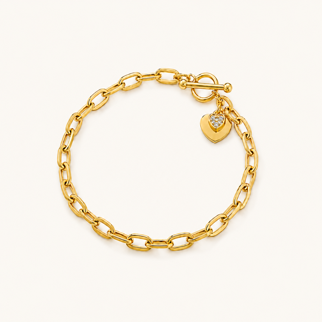 Heart Seal Bracelet - 18k Gold (Demi Fine)