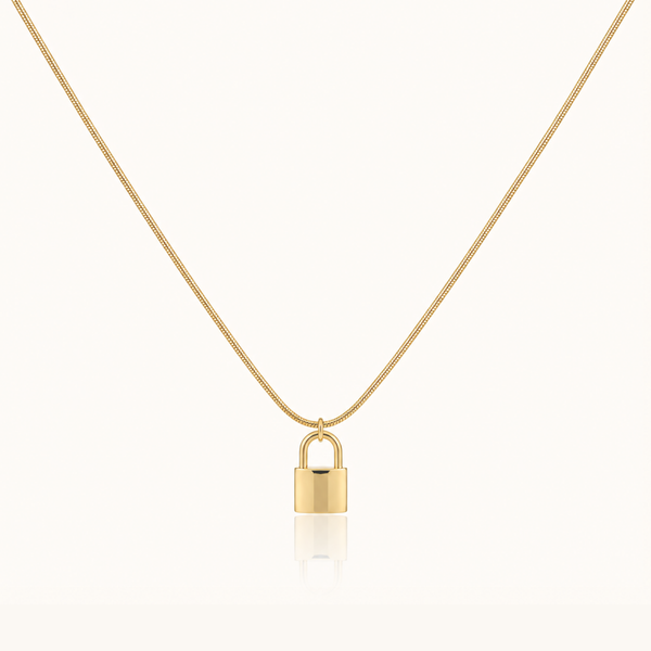 Golden Lock Necklace - 18k Gold (Demi Fine)