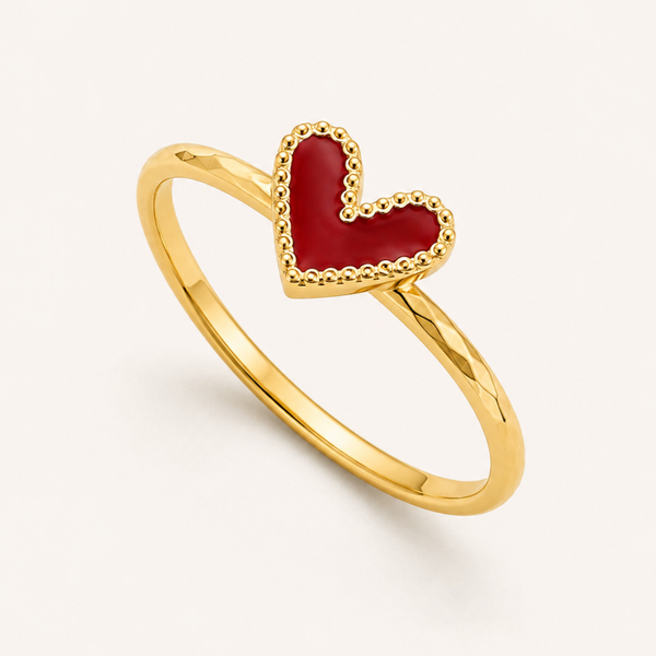 Scarlet Heart Ring - 18k Gold (Demi Fine)