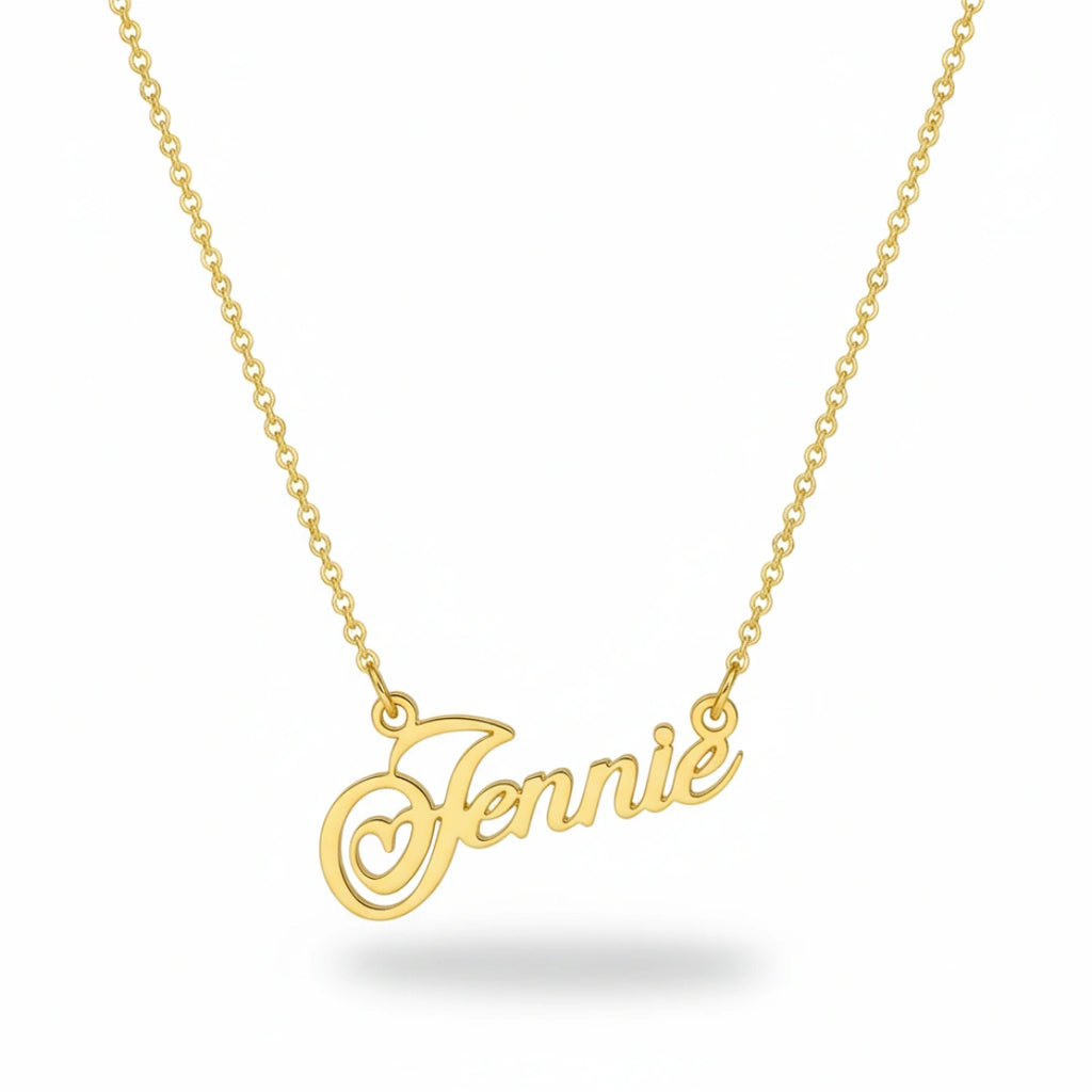 Gold Plated Name Necklace With Elegant Chain