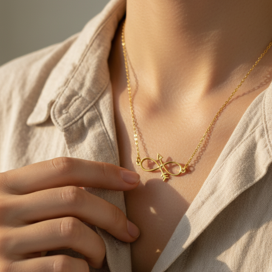 Fish Bone Infinity Necklace