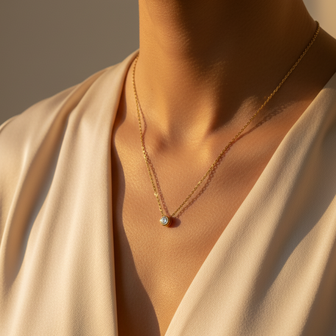 18K Gold Plated Zircon Diamond Necklace