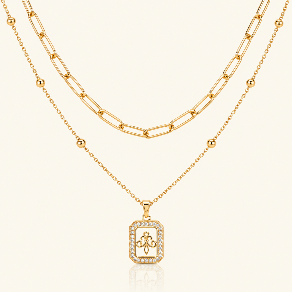 Royal Emblem Layered Necklace