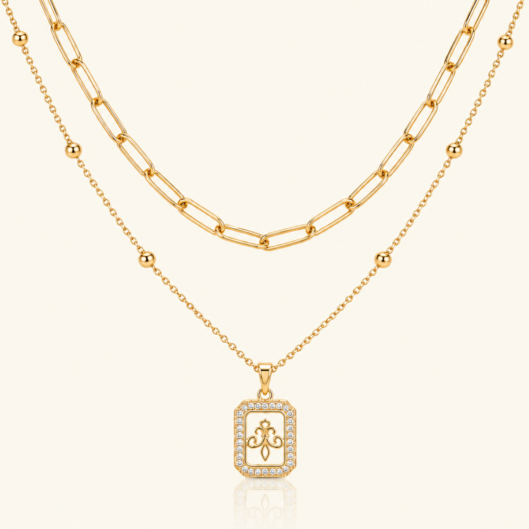 Royal Emblem Layered Necklace
