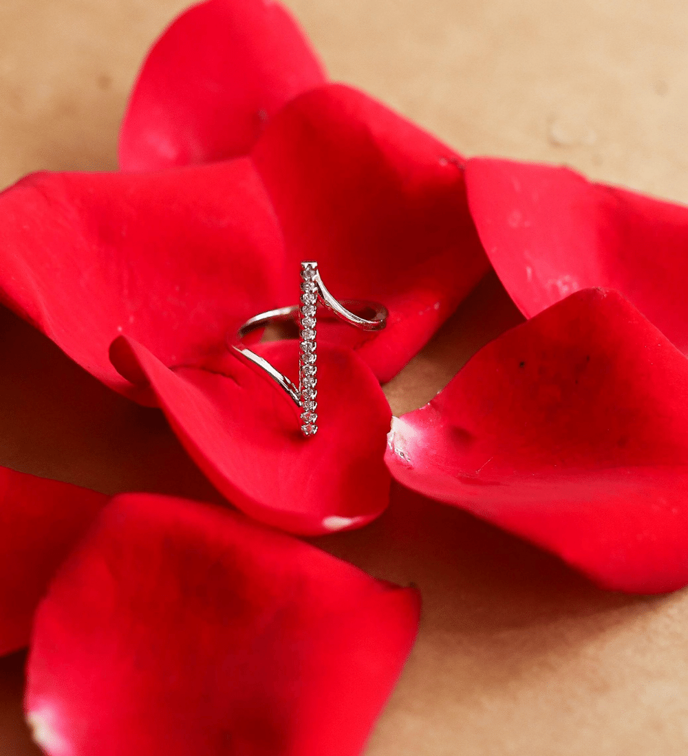 Minimalist Asymmetric Zircon Ring