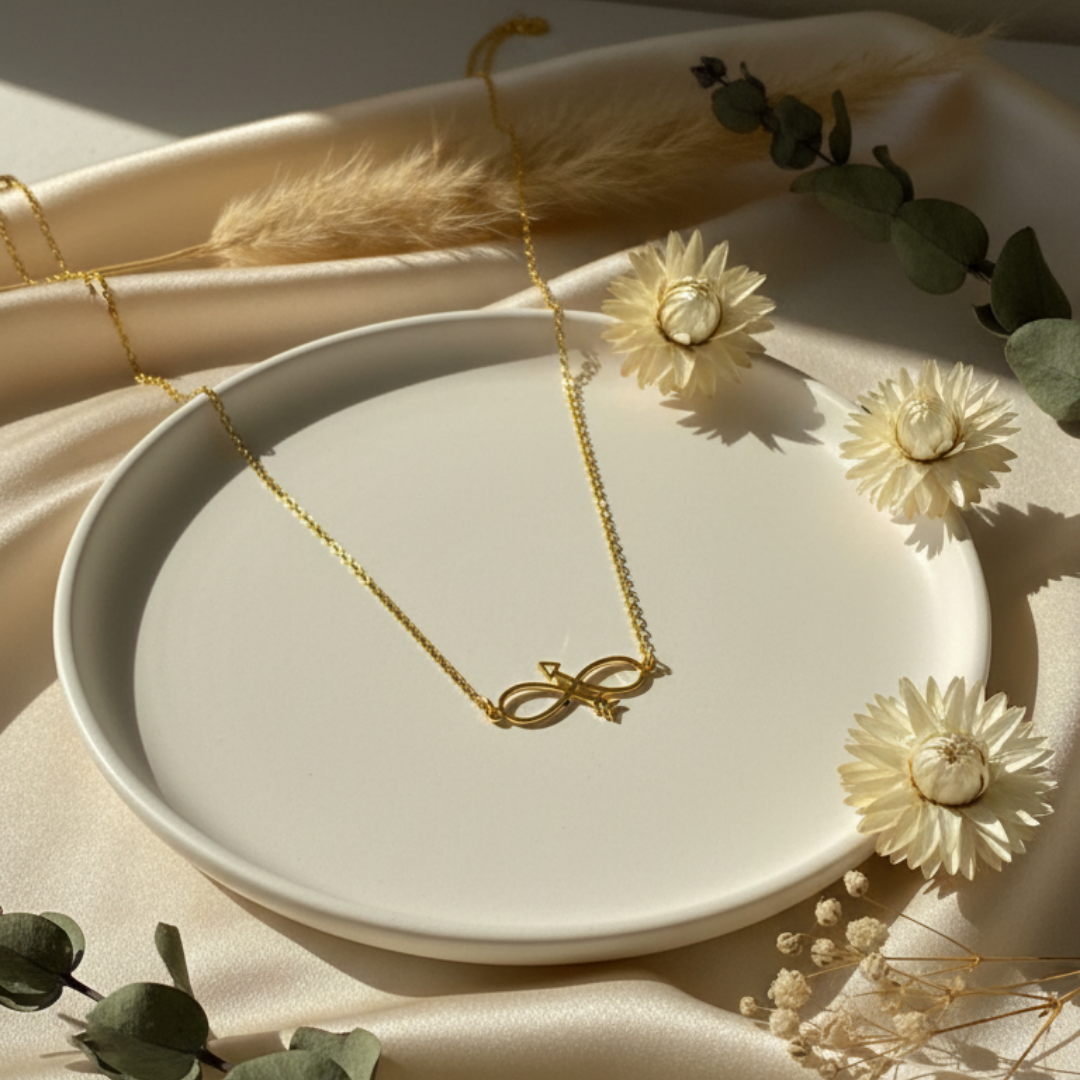 Fish Bone Infinity Necklace