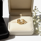 Golden Double Loop Ring - 18K (Demi Fine)