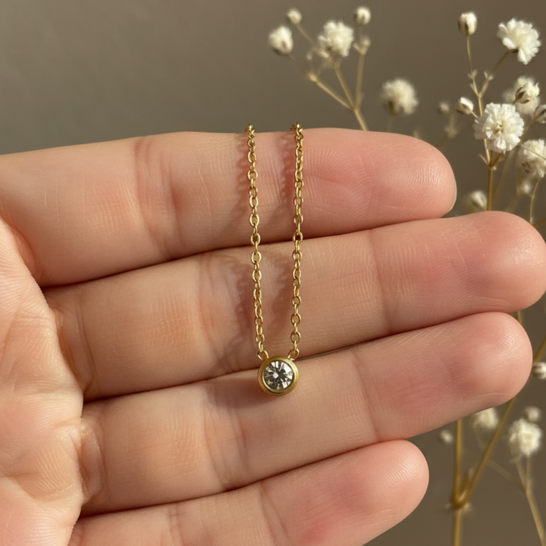 18K Gold Plated Zircon Diamond Necklace