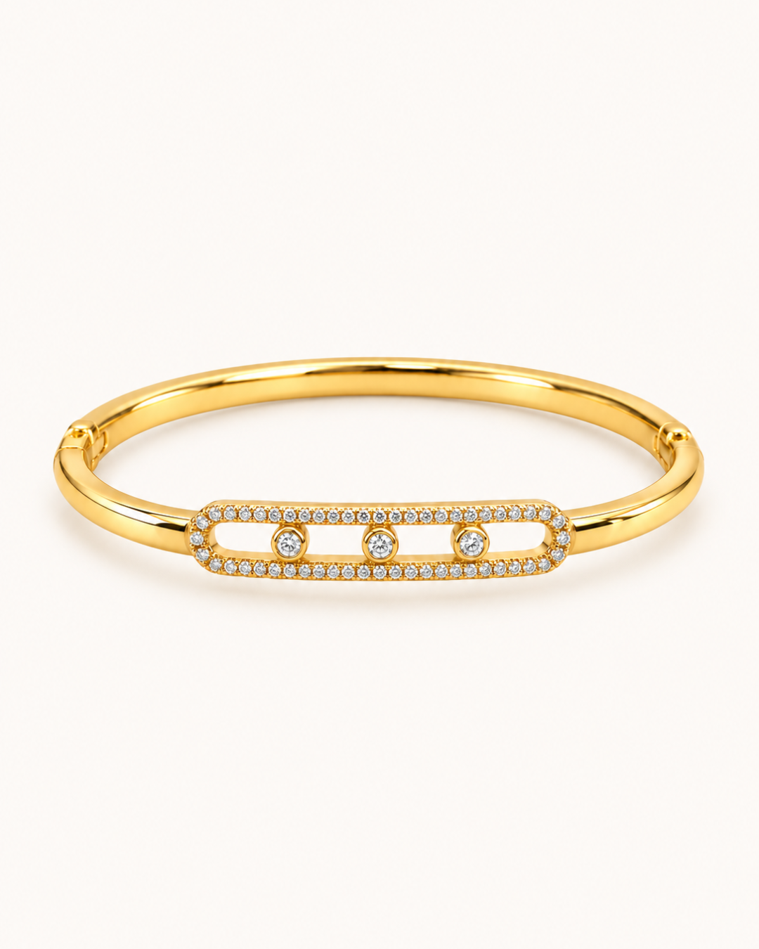Three Dot Kada - 18k Gold ( Demi Fine )