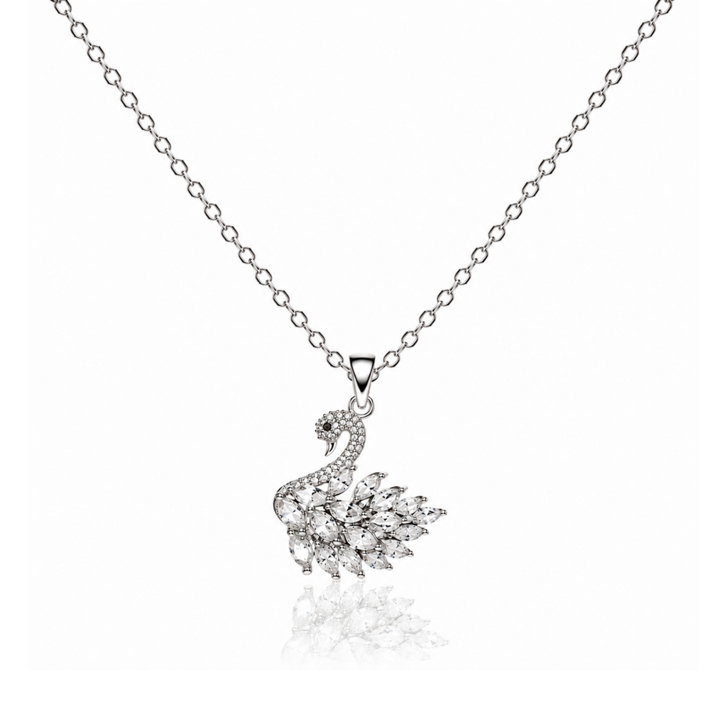 Zircon  Swan Pendant Necklace