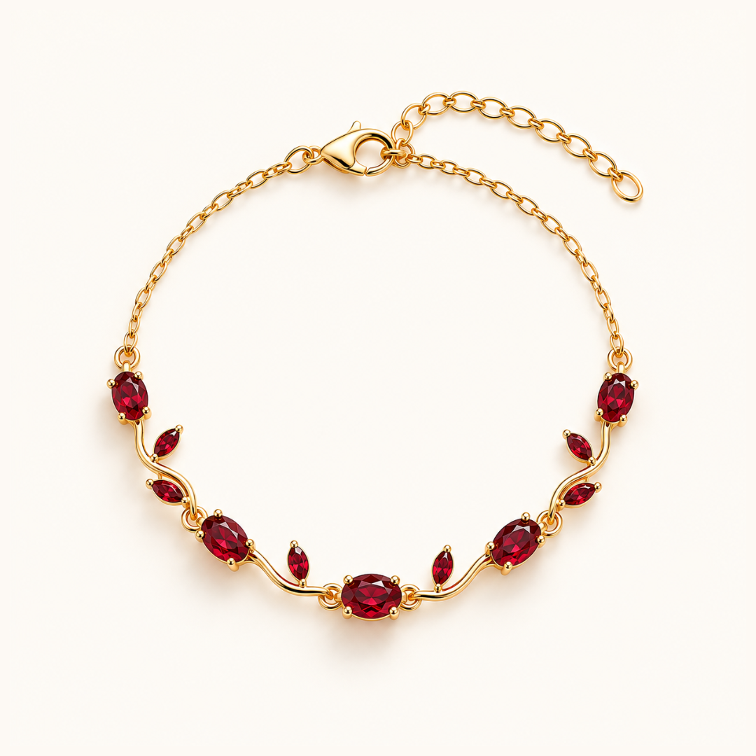 Ruby Rose Bracelet - 18k Gold ( Demi Fine )