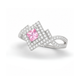 Geometric Heart Pink Zircon Ring