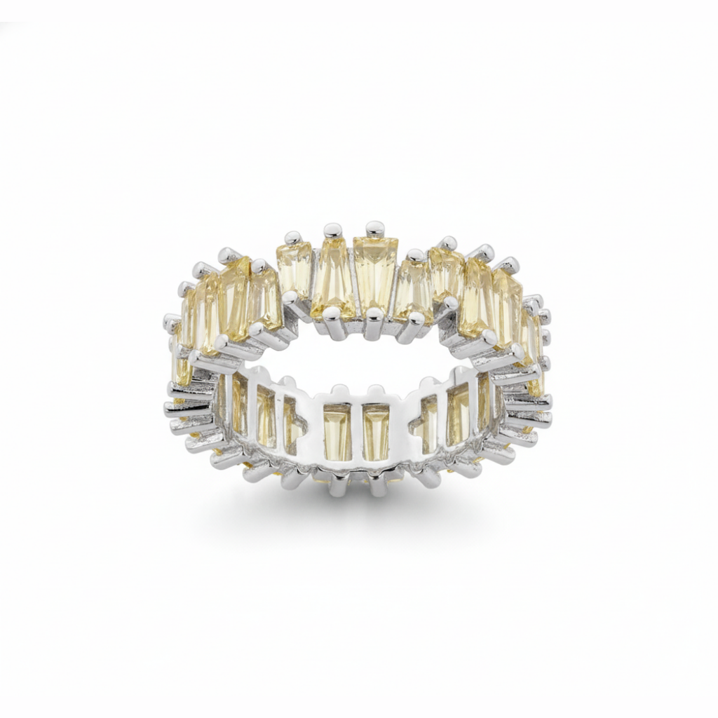 Yellow Zircon Baguette Eternity Ring