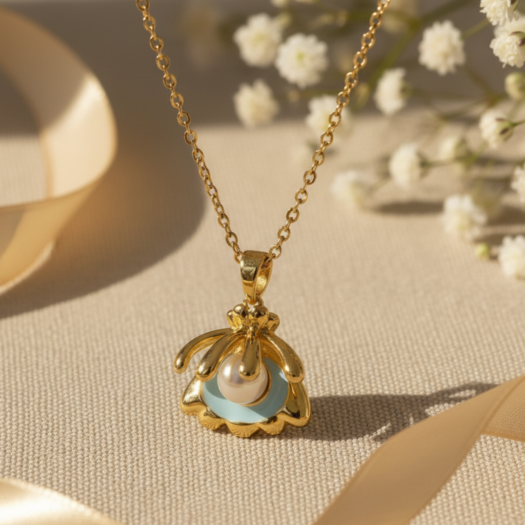 Shell Motif Pearl Necklace
