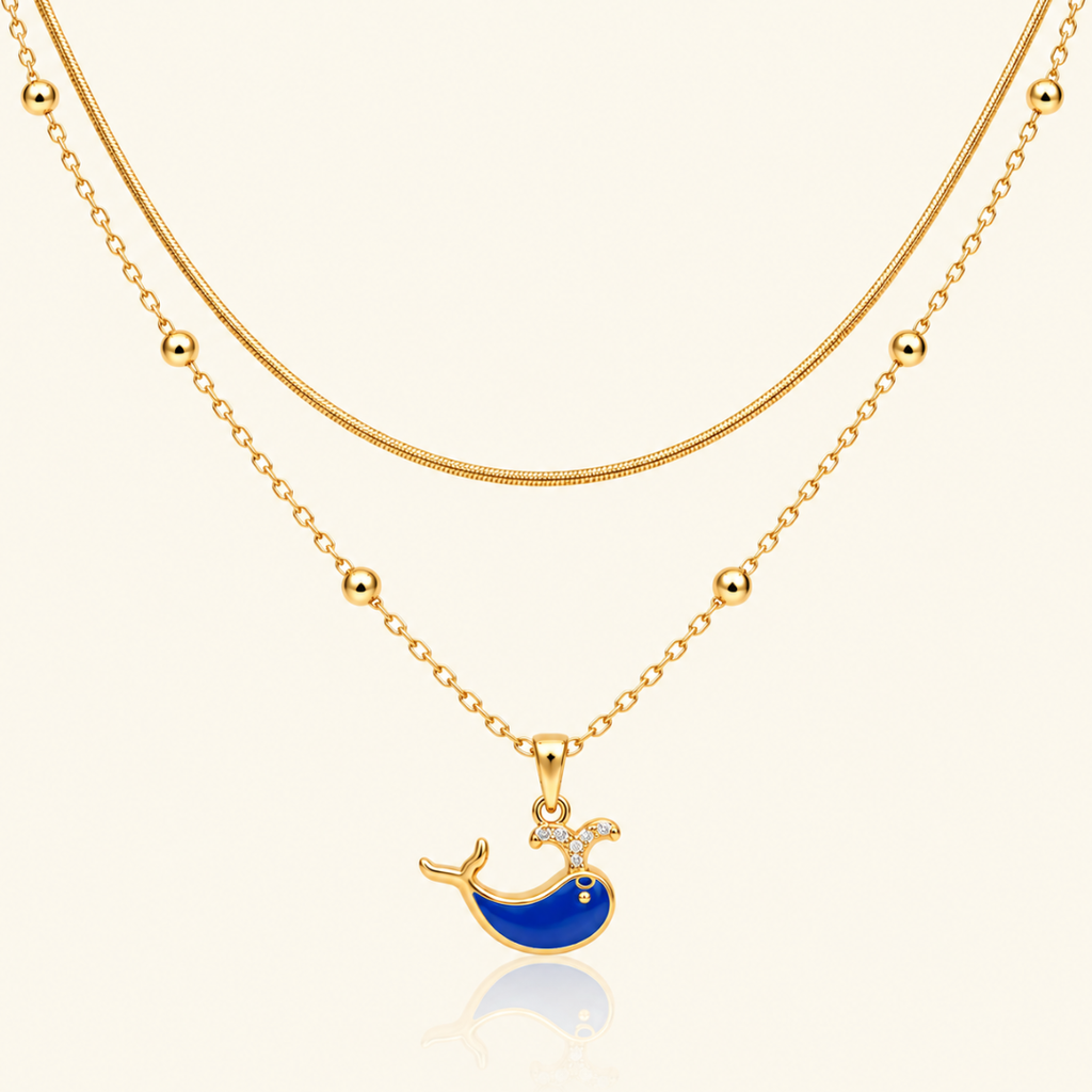 Blue Whale Charm Necklace