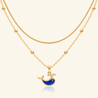 Blue Whale Charm Necklace