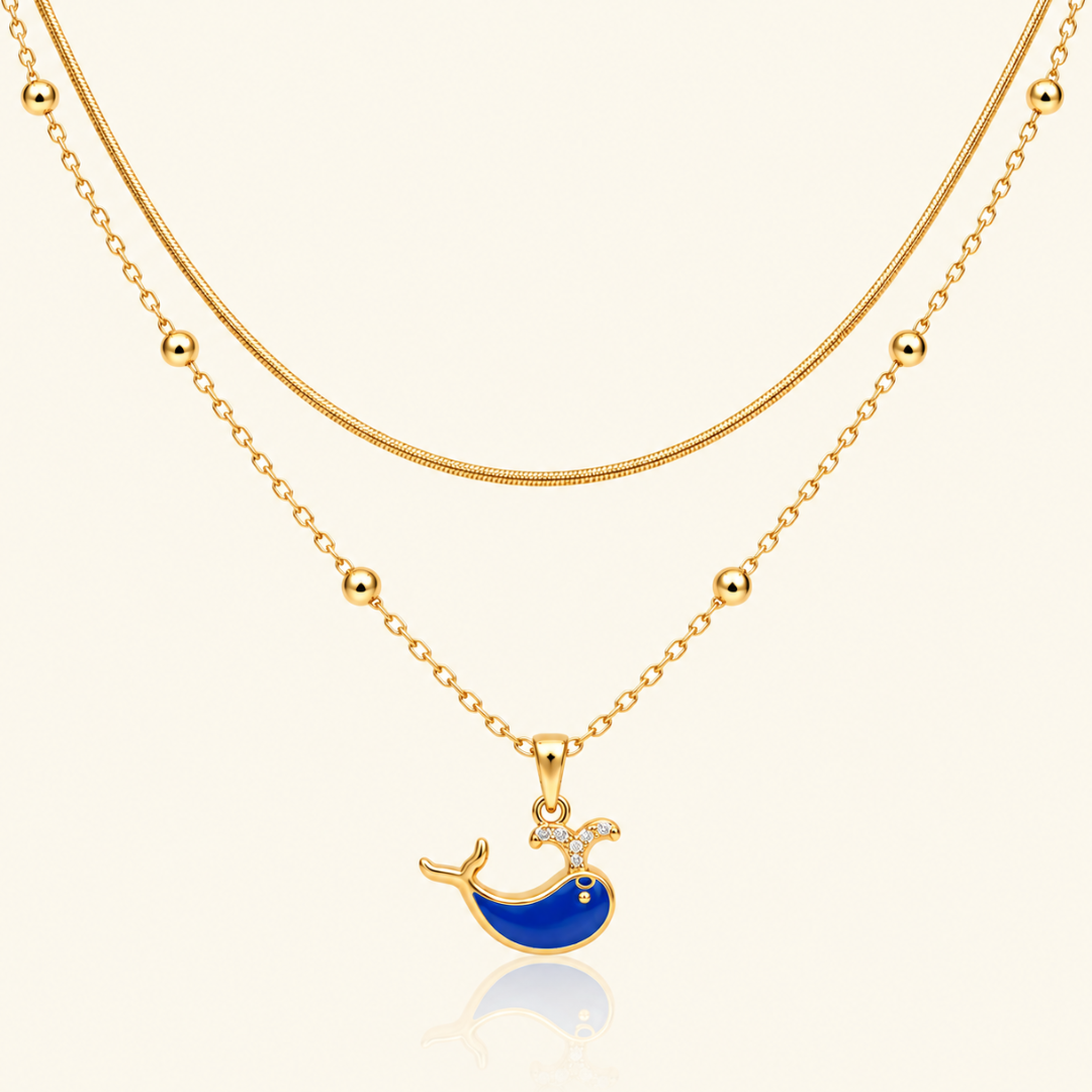 Blue Whale Charm Necklace