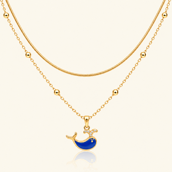 Blue Whale Charm Necklace