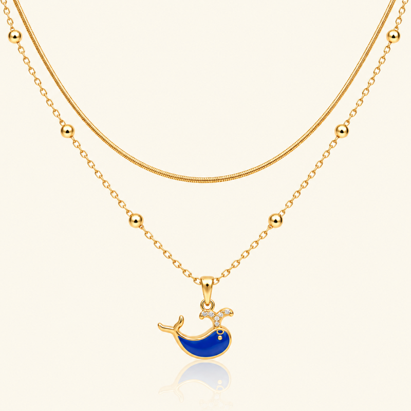 Blue Whale Charm Necklace