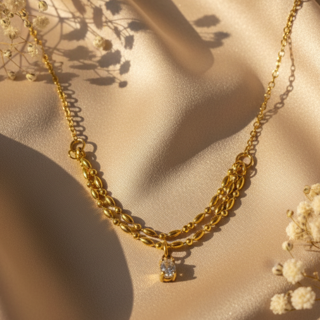 18k Gold-Plated Bauble Cluster Zircon Necklace