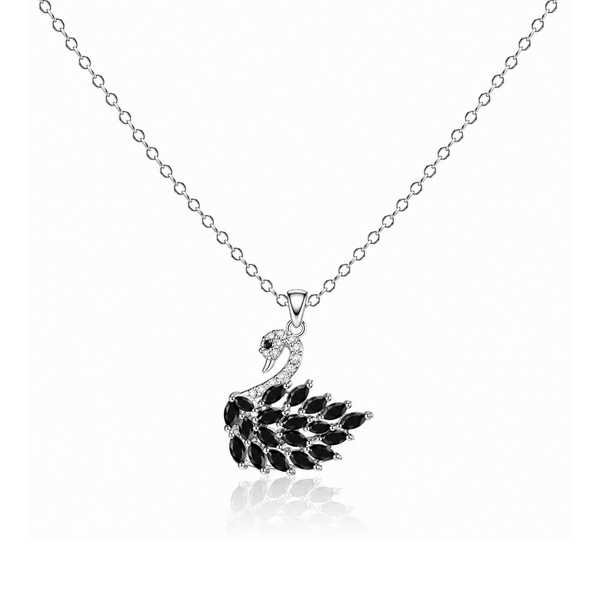 Zircon Black Swan Pendant Necklace