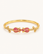 Twin Blossom Kada - 18k Gold ( Demi Fine )