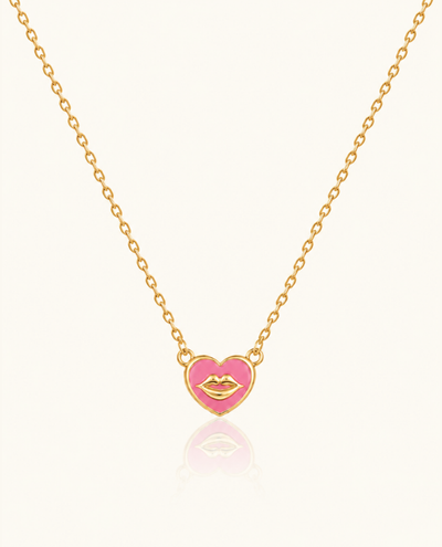 Pink Kiss necklace - 18k Gold (Demi Fine)