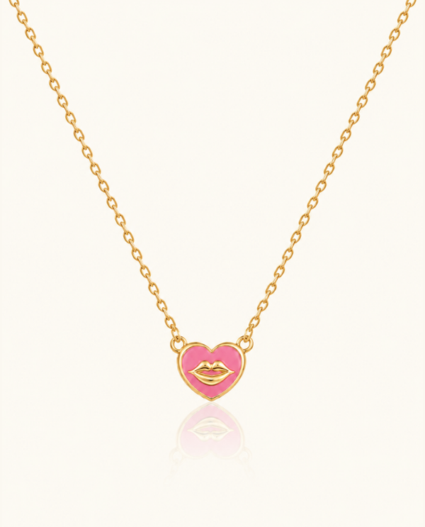 Pink Kiss necklace - 18k Gold (Demi Fine)