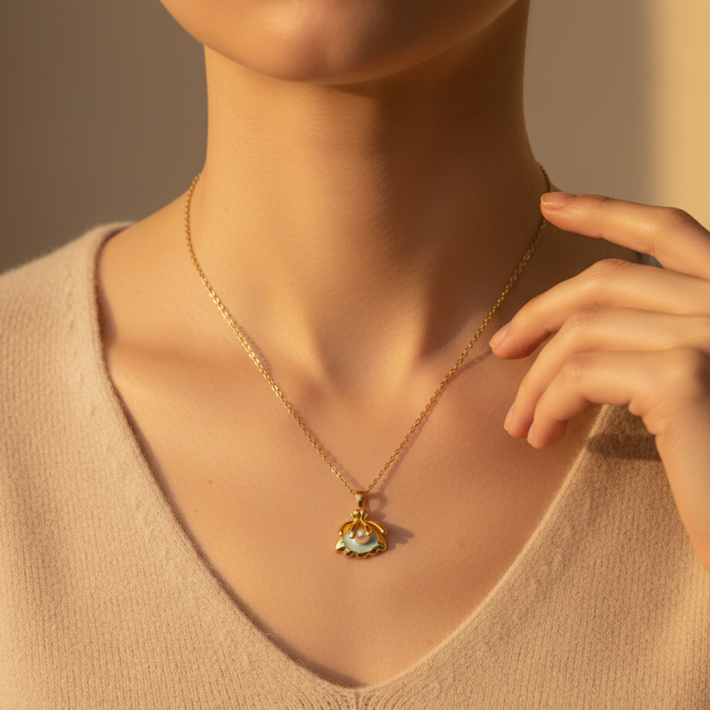 Shell Motif Pearl Necklace