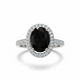 Black Onyx Oval Halo Ring