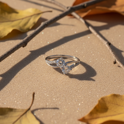 Two-Stone Bypass Zircon Ring