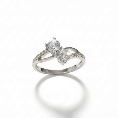 Two-Stone Bypass Zircon Ring