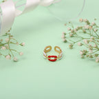 Red Link Ring - 18k Gold (Demi Fine)