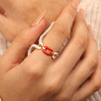 Red Link Ring - 18k Gold (Demi Fine)