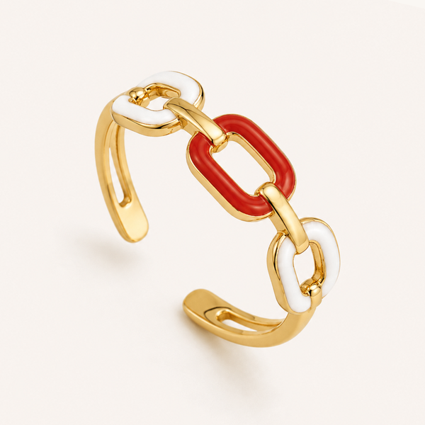 Red Link Ring - 18k Gold (Demi Fine)