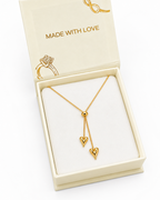Heart Arrow Necklace - 18k Gold ( Demi Fine )