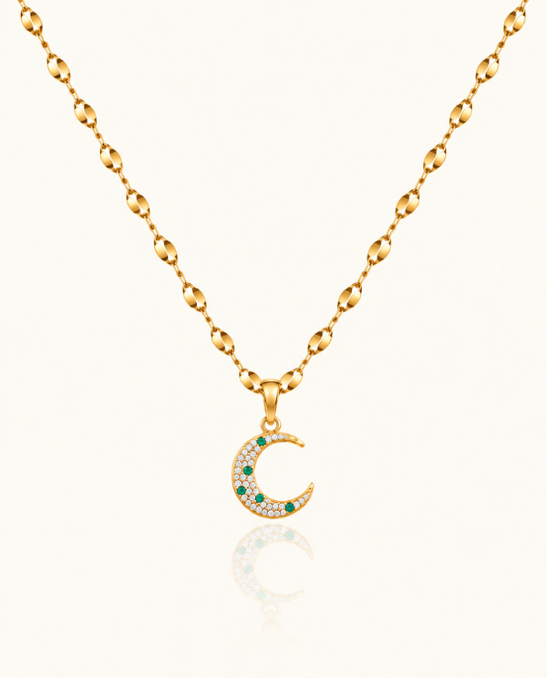 Moon Jewel Necklace - 18K Gold (Demi Fine)