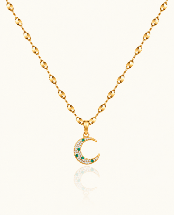 Moon Jewel Necklace - 18K Gold (Demi Fine)