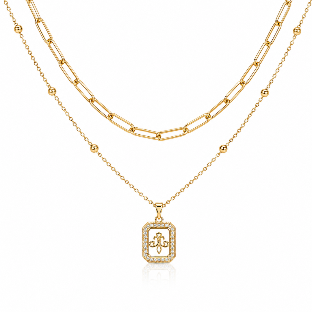 Royal Emblem Layered Necklace