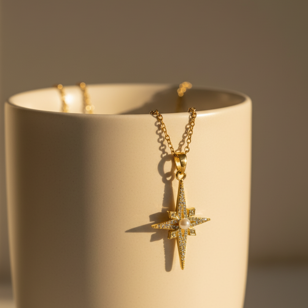 Celestial Pearl And Zircon Diamond Necklace