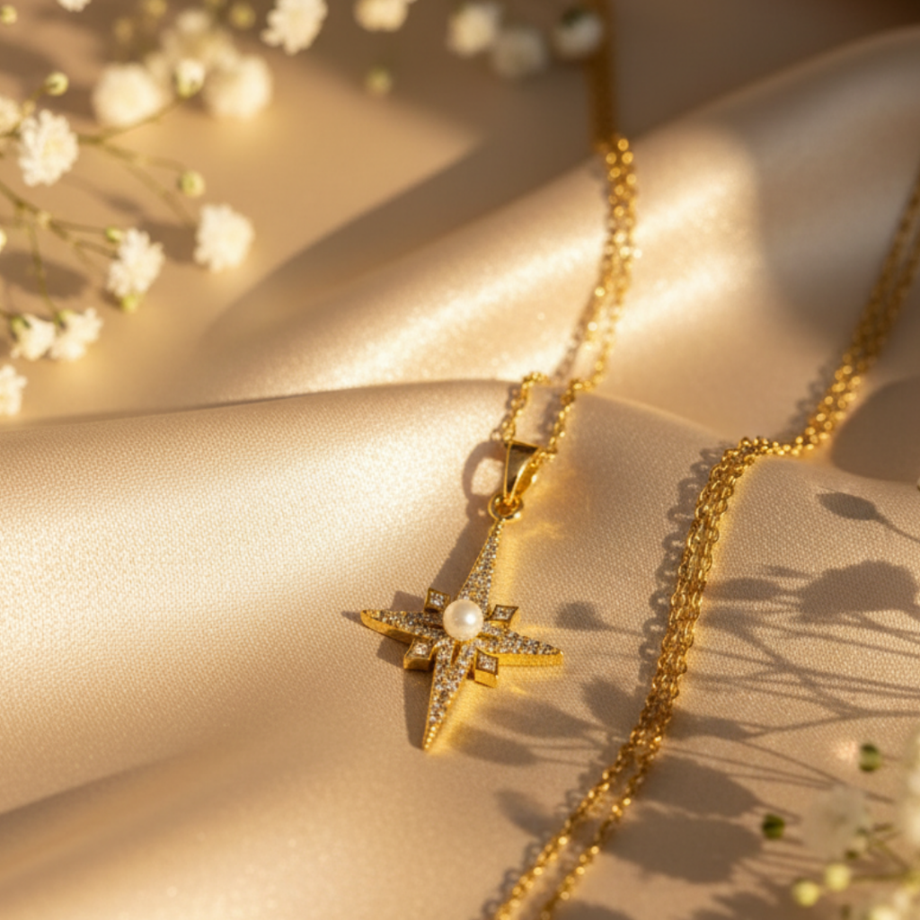 Celestial Pearl And Zircon Diamond Necklace