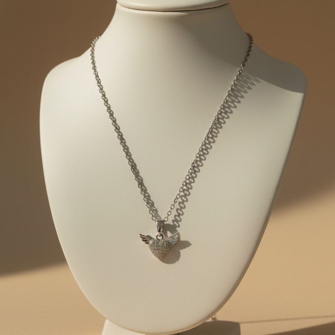 Wings of Love Zircon Diamond Necklace