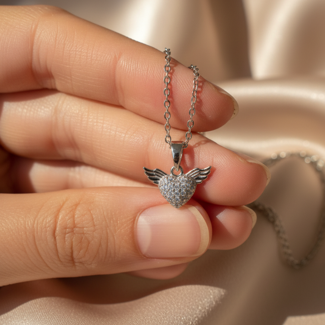Wings of Love Zircon Diamond Necklace