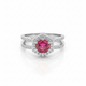 Hexagonal Red Zircon Ring