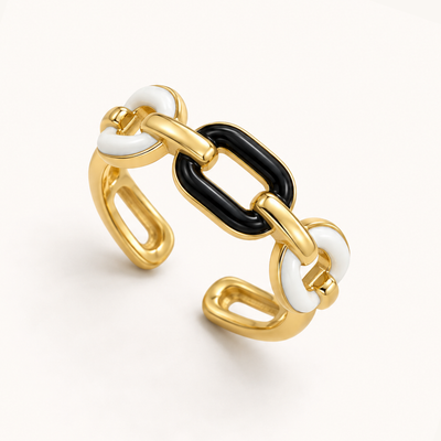 Monochrome Link Ring - 18k Gold (Demi Fine)
