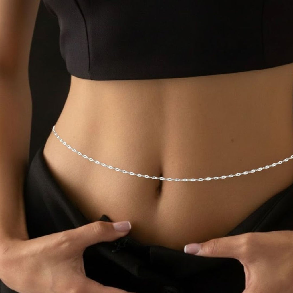 Twisted Silver Glow Waist Chain