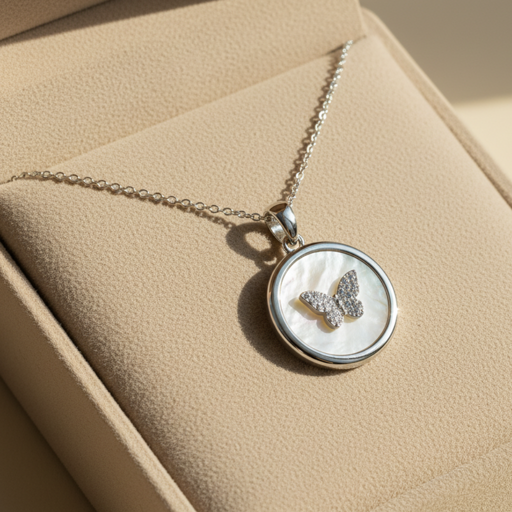 Eternal Shine Butterfly Pendant Necklace