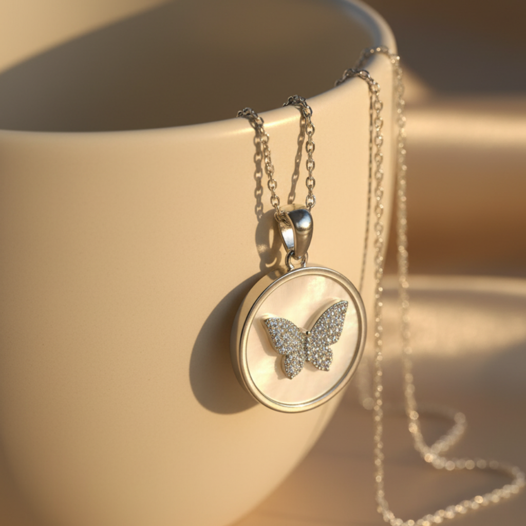 Eternal Shine Butterfly Pendant Necklace